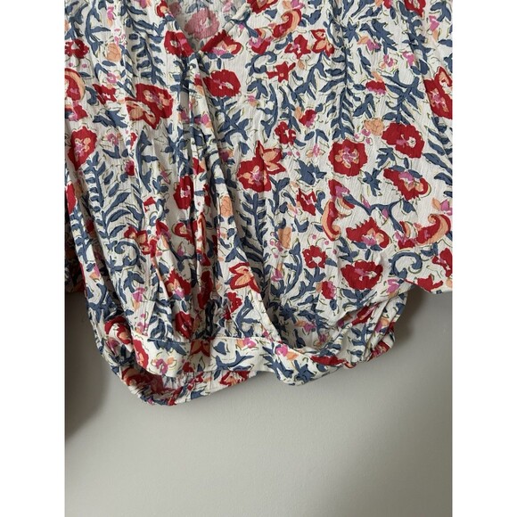 Billabong Safe Bet Surplice Top Floral V-Neck Boho Blouse Size Medium - Picture 7 of 11